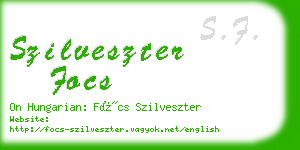 szilveszter focs business card